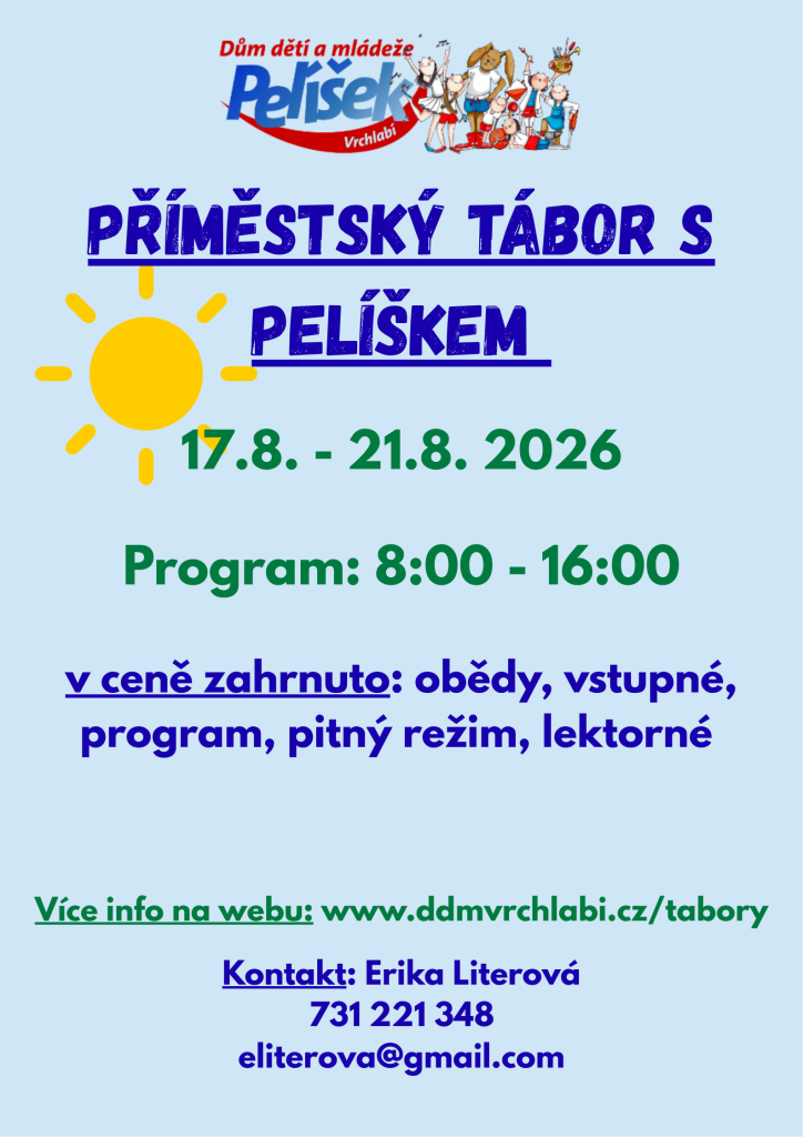 Příměstský tábor- srpen s Pelíškem