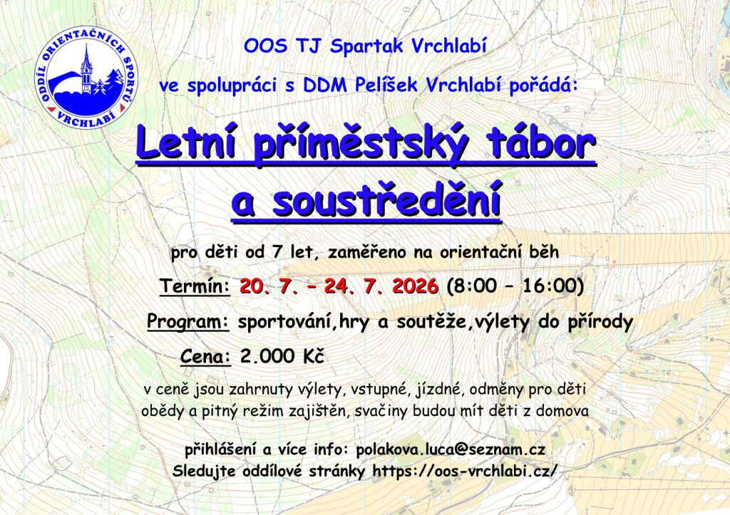 Letní příměstský tábor a soustředění orientační běh